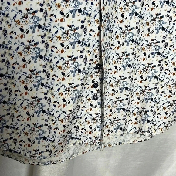AKA Men shirt,size SM,NWT,slim fit ,100  cotton,career,white,small floral print. - Picture 9 of 16